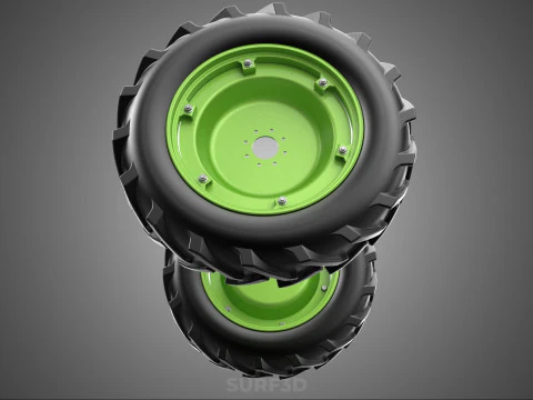 LARGE TRACTOR TIRE TREAD TYRE LUG WHEEL RUBBER RIM GRIP VEHICLE 3D Model