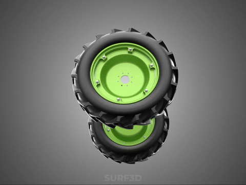 LARGE TRACTOR TIRE TREAD TYRE LUG WHEEL RUBBER RIM GRIP VEHICLE 3D Model