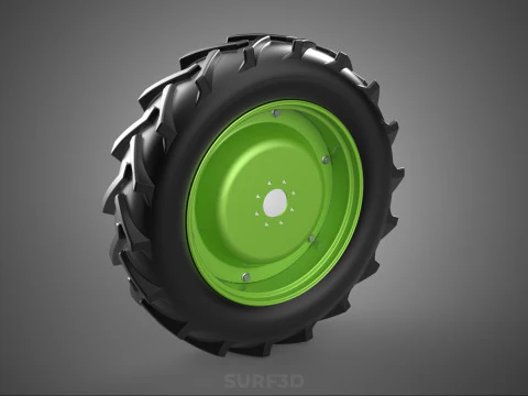 LARGE TRACTOR TIRE TREAD TYRE LUG WHEEL RUBBER RIM GRIP VEHICLE 3D Model