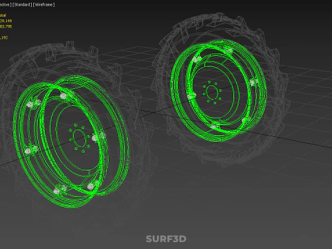 LARGE TRACTOR TIRE TREAD TYRE LUG WHEEL RUBBER RIM GRIP VEHICLE 3D Model
