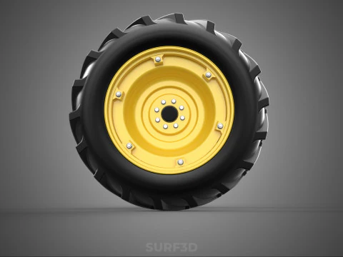 TRACTOR TIRE TREAD TYRE LUG WHEEL RUBBER RIM HUB GRIP DIRT ROAD 3D Model