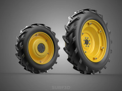 TRACTOR TIRE TREAD TYRE LUG WHEEL RUBBER RIM HUB GRIP DIRT ROAD 3D Model
