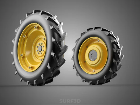 TRACTOR TIRE TREAD TYRE LUG WHEEL RUBBER RIM HUB GRIP DIRT ROAD 3D Model