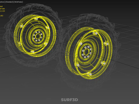 TRACTOR TIRE TREAD TYRE LUG WHEEL RUBBER RIM HUB GRIP DIRT ROAD 3D Model