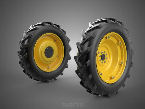 TRACTOR TIRE TREAD TYRE LUG WHEEL RUBBER RIM HUB GRIP DIRT ROAD 3D Model