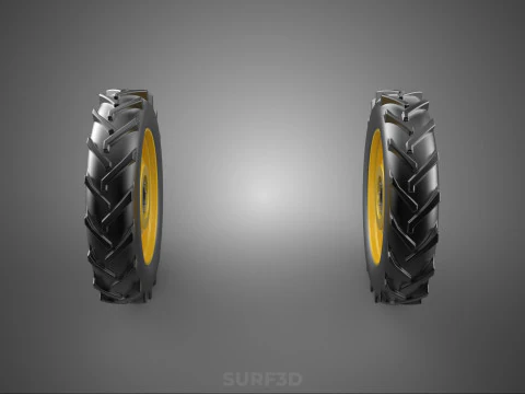 TRACTOR TIRE TREAD TYRE LUG WHEEL RUBBER RIM HUB GRIP DIRT ROAD 3D Model