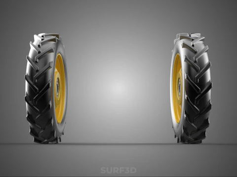 TRACTOR TIRE TREAD TYRE LUG WHEEL RUBBER RIM HUB GRIP DIRT ROAD 3D Model