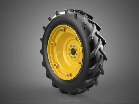 TRACTOR TIRE TREAD TYRE LUG WHEEL RUBBER RIM HUB GRIP DIRT ROAD 3D Model