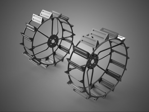 METAL MILD STEEL IRON CAGE WHEEL TRACTOR TYRE TIRE RIM SPADE LUG 3D Model