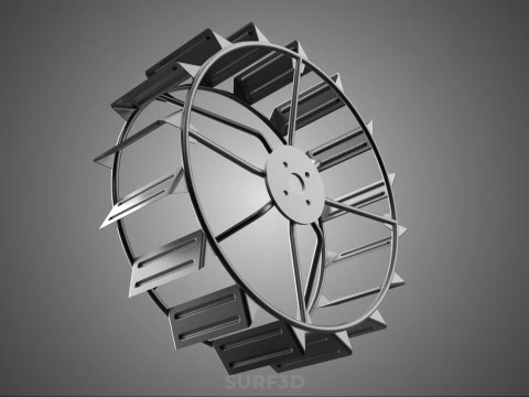 МЕТАЛЛИЧЕСКАЯ МЯГКАЯ СТАЛЬ ЖЕЛЕЗНЫЙ КЛЕТКА КОЛЕСО ТРАКТОРА ШИНА ОБОД ШИНЫ ЛОПАТЫВАЯ ПРОУШИНА 3D Модель