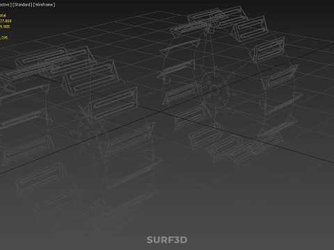 МЕТАЛЛИЧЕСКАЯ МЯГКАЯ СТАЛЬ ЖЕЛЕЗНЫЙ КЛЕТКА КОЛЕСО ТРАКТОРА ШИНА ОБОД ШИНЫ ЛОПАТЫВАЯ ПРОУШИНА 3D Модель