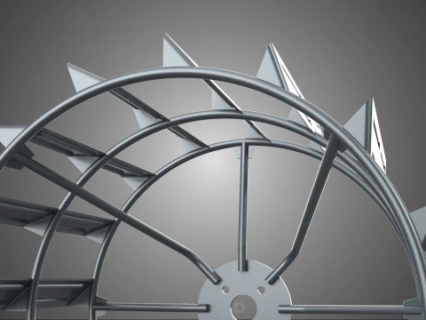 LONG WIDE DOUBLE TRACK TREAD METAL CAGE WHEEL TRACTOR TYRE TIRE 3D Model