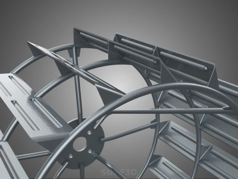 LONG WIDE DOUBLE TRACK TREAD METAL CAGE WHEEL TRACTOR TYRE TIRE 3D Model
