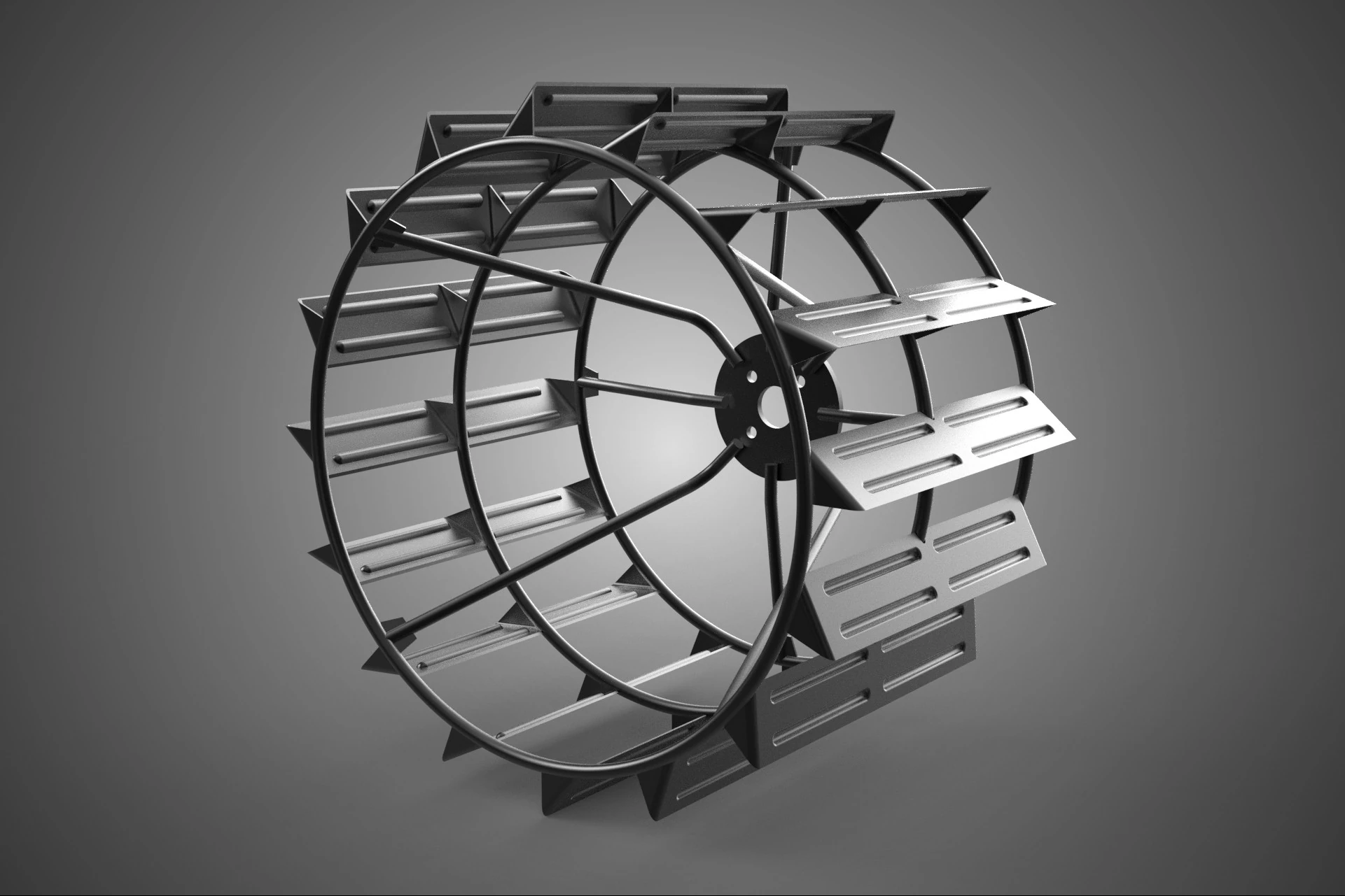 2 DOUBLE TREAD LONG WIDE TRACK CAGE WHEEL TRACTOR TYRE TIRE RIM 3D Model .c4d .max .obj .3ds .fbx .stl .blend 