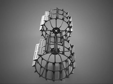 2 DOUBLE TREAD LONG WIDE TRACK CAGE WHEEL TRACTOR TYRE TIRE RIM 3D Model