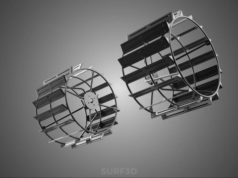 2 DOUBLE TREAD LONG WIDE TRACK CAGE WHEEL TRACTOR TYRE TIRE RIM 3D Model