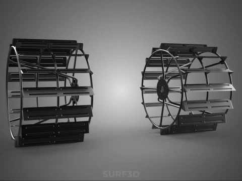 2 DOUBLE TREAD LONG WIDE TRACK CAGE WHEEL TRACTOR TYRE TIRE RIM 3D Model