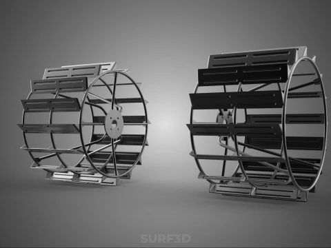 2 DOUBLE TREAD LONG WIDE TRACK CAGE WHEEL TRACTOR TYRE TIRE RIM 3D Model