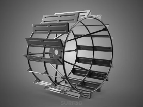2 DOUBLE TREAD LONG WIDE TRACK CAGE WHEEL TRACTOR TYRE TIRE RIM 3D Model