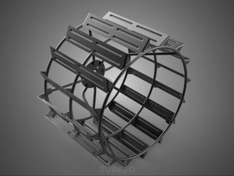 2 DOUBLE TREAD LONG WIDE TRACK CAGE WHEEL TRACTOR TYRE TIRE RIM 3D Model