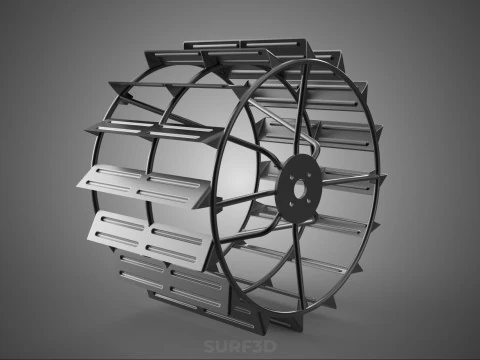 2 DOUBLE TREAD LONG WIDE TRACK CAGE WHEEL TRACTOR TYRE TIRE RIM 3D Model