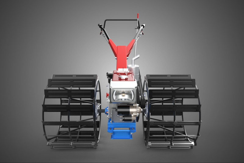 트랙터 뒤를 따라가세요 더블 트레드 길고 넓은 트랙 케이지 휠 타이어 3D 모델 .c4d .max .obj .3ds .fbx .stl .blend