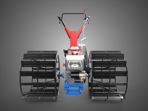 ANDAR ATR&Aacute;S DO TRATOR DE PISTA DUPLA PISTA LONGA E LARGA PNEU DE RODA DE GAIOLA Modelo 3D