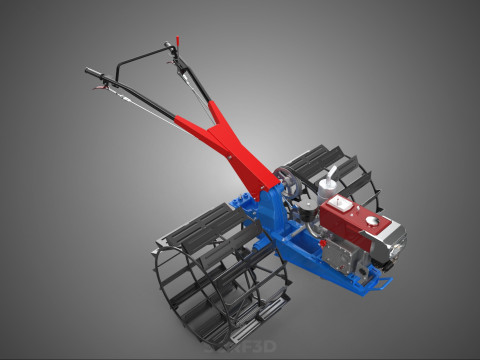 트랙터 뒤를 따라가세요 더블 트레드 길고 넓은 트랙 케이지 휠 타이어 3D 모델