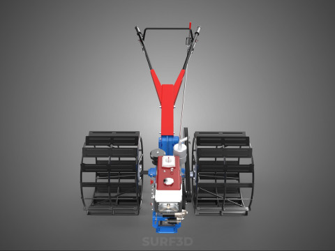 트랙터 뒤를 따라가세요 더블 트레드 길고 넓은 트랙 케이지 휠 타이어 3D 모델