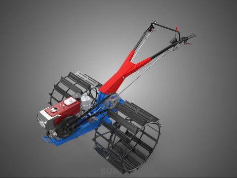 트랙터 뒤를 따라가세요 더블 트레드 길고 넓은 트랙 케이지 휠 타이어 3D 모델