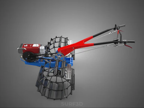 ПРОХОДЯЩИЙ ЗА ТРАКТОРОМ ДВОЙНОЙ ПРОЦЕНТ, ДЛИННАЯ ШИРОКАЯ ГУСЕНИЦА, КОЛЕСО С КЛЕТКОЙ 3D Модель