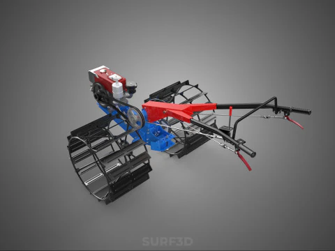 ПРОХОДЯЩИЙ ЗА ТРАКТОРОМ ДВОЙНОЙ ПРОЦЕНТ, ДЛИННАЯ ШИРОКАЯ ГУСЕНИЦА, КОЛЕСО С КЛЕТКОЙ 3D Модель