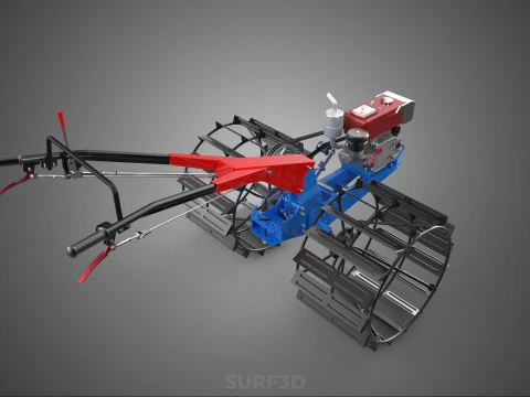 ПРОХОДЯЩИЙ ЗА ТРАКТОРОМ ДВОЙНОЙ ПРОЦЕНТ, ДЛИННАЯ ШИРОКАЯ ГУСЕНИЦА, КОЛЕСО С КЛЕТКОЙ 3D Модель