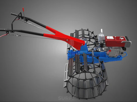 ПРОХОДЯЩИЙ ЗА ТРАКТОРОМ ДВОЙНОЙ ПРОЦЕНТ, ДЛИННАЯ ШИРОКАЯ ГУСЕНИЦА, КОЛЕСО С КЛЕТКОЙ 3D Модель