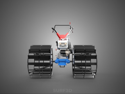 트랙터 뒤를 따라가세요 더블 트레드 길고 넓은 트랙 케이지 휠 타이어 3D 모델