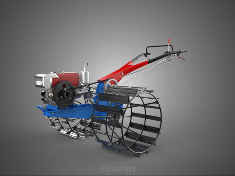 트랙터 뒤를 따라가세요 더블 트레드 길고 넓은 트랙 케이지 휠 타이어 3D 모델