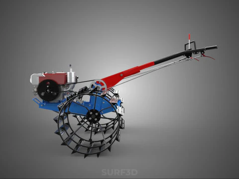 ПРОХОДЯЩИЙ ЗА ТРАКТОРОМ ДВОЙНОЙ ПРОЦЕНТ, ДЛИННАЯ ШИРОКАЯ ГУСЕНИЦА, КОЛЕСО С КЛЕТКОЙ 3D Модель