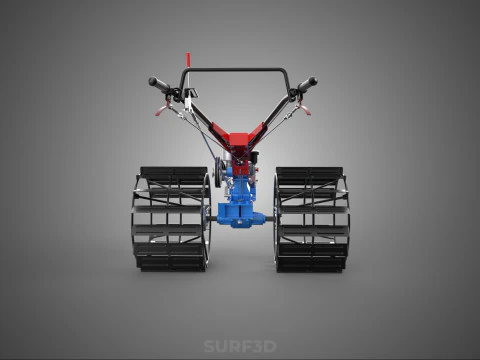 ПРОХОДЯЩИЙ ЗА ТРАКТОРОМ ДВОЙНОЙ ПРОЦЕНТ, ДЛИННАЯ ШИРОКАЯ ГУСЕНИЦА, КОЛЕСО С КЛЕТКОЙ 3D Модель