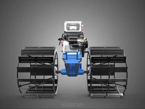 트랙터 뒤를 따라가세요 더블 트레드 길고 넓은 트랙 케이지 휠 타이어 3D 모델