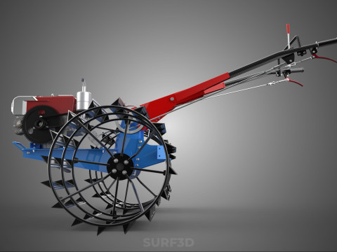 트랙터 뒤를 따라가세요 더블 트레드 길고 넓은 트랙 케이지 휠 타이어 3D 모델