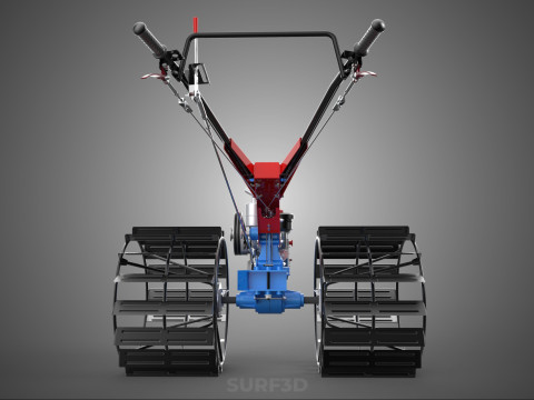 트랙터 뒤를 따라가세요 더블 트레드 길고 넓은 트랙 케이지 휠 타이어 3D 모델