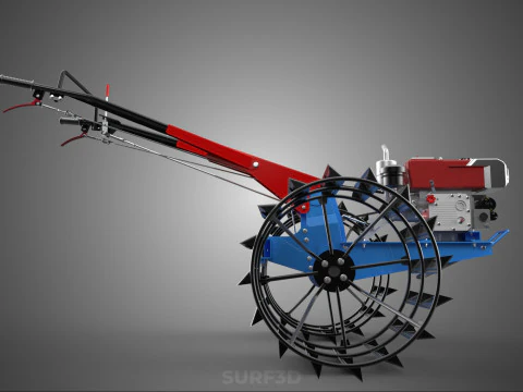 ПРОХОДЯЩИЙ ЗА ТРАКТОРОМ ДВОЙНОЙ ПРОЦЕНТ, ДЛИННАЯ ШИРОКАЯ ГУСЕНИЦА, КОЛЕСО С КЛЕТКОЙ 3D Модель