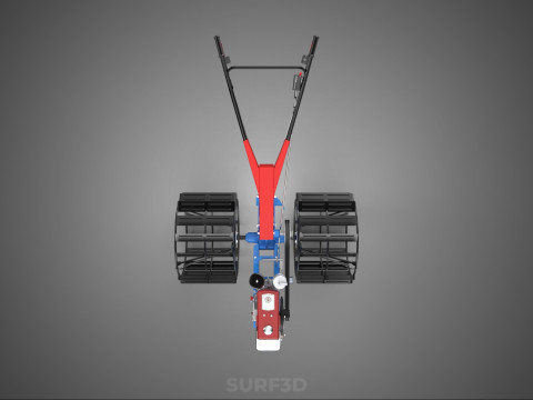 트랙터 뒤를 따라가세요 더블 트레드 길고 넓은 트랙 케이지 휠 타이어 3D 모델