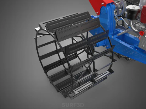 ПРОХОДЯЩИЙ ЗА ТРАКТОРОМ ДВОЙНОЙ ПРОЦЕНТ, ДЛИННАЯ ШИРОКАЯ ГУСЕНИЦА, КОЛЕСО С КЛЕТКОЙ 3D Модель