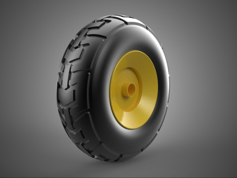 RODA AMARELO PISO PNEU ARO EIXO CUBO CARRINHO CARRINHO ROLAMENTO DE CARRINHO Modelo 3D