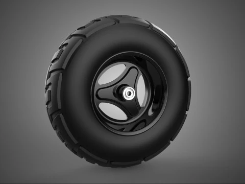 Bande de roulement pneumatique de pneu de brouette de remplacement de jante &agrave; 3 rayons triple Modèle 3D