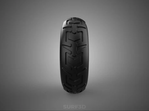 TRIPLE 3 SPOKE RIM REPLACEMENT PNEUMATIC WHEEL BARROW TIRE TREAD 3D Model