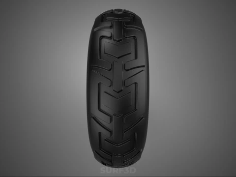 TRIPLE 3 SPOKE RIM REPLACEMENT PNEUMATIC WHEEL BARROW TIRE TREAD 3D Model