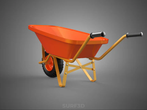 CARROZZA STANDARD CARRELLO CARROZZA LAVORATORE MANODOPERA COSTRUTTORE RAGGIO Modello 3D