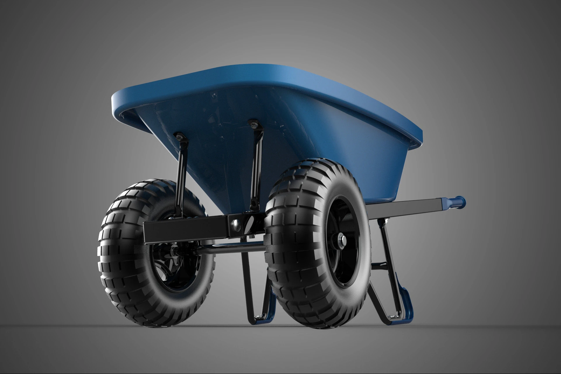 HEAVY DUTY TWIN WHEEL HAND CART WHEELBARROW TROLLEY WAGON TRAY 3D Model .c4d .max .obj .3ds .fbx .stl .blend 